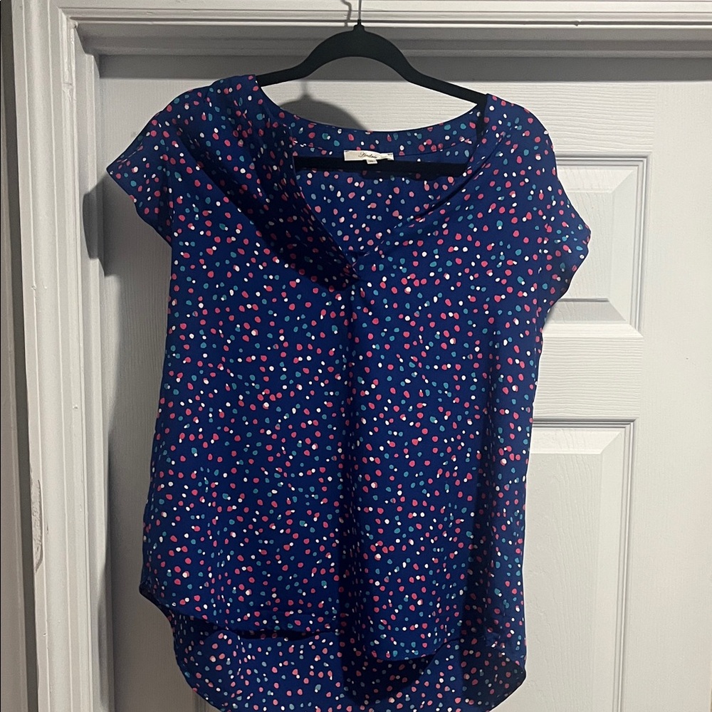 ANDREE BY UNIT Navy and Pink Blouse